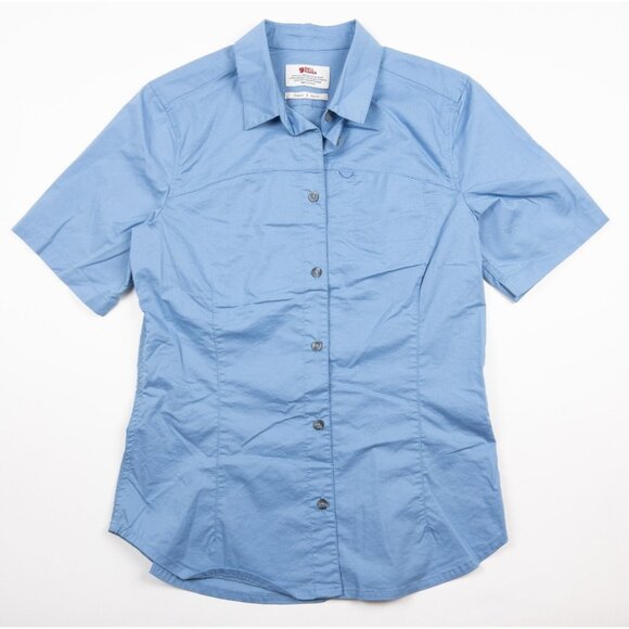 Fjallraven High Coast Stretch Shirt Women's Small Slim Fit River Blue Button-Up - Picture 1 of 11